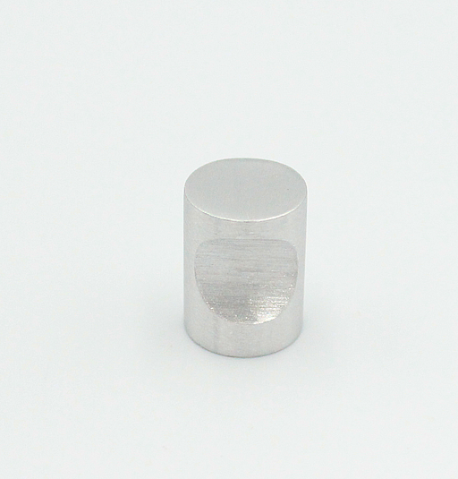 Metalknop Ø12x16 mm med fingerudfræsning, børstet aluminium