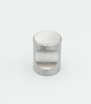 Metalknop Ø14x18 mm m/fingerudfræsning, børstet aluminium