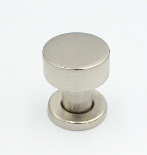 Metalknop Ø26x31 mm med ring, børstet