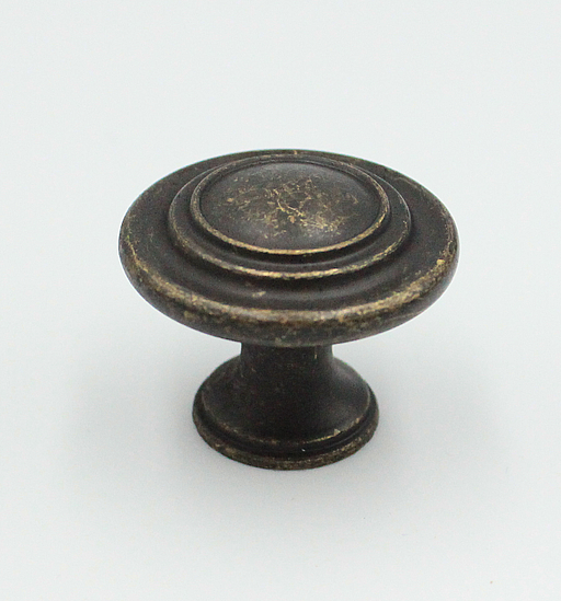 Metalknop Ø32x26 mm, brun antik
