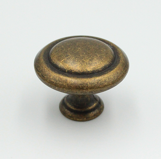 Metalknop Ø35x26 mm, brun antik