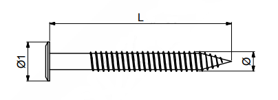 Møbelskrue m/spids Ø6x30 mm, sortgalvaniseret