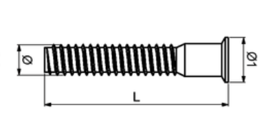 Møbelskrue u/spids Ø7x100 mm, gulgalvaniseret