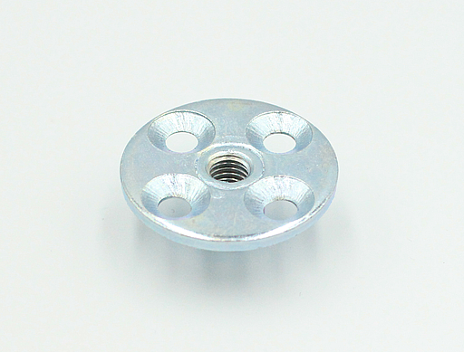Møbelbensbeslag M8xØ38x3,5 mm, elgalvaniseret