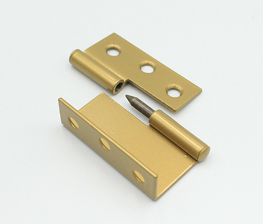 Møbelhængsel 50x17 mm - højre, guldfarvet metal