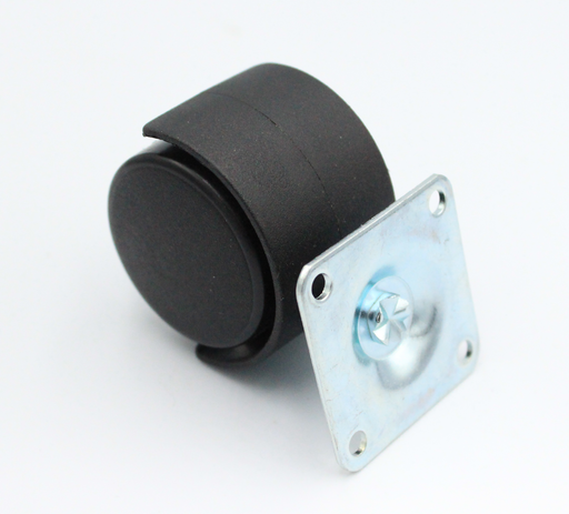Møbelhjul Ø40 mm, sort plastik
