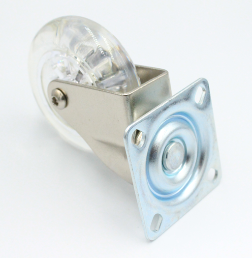 Inventarhjul Ø75 mm, transparent plastik