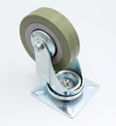 Inventarhjul Ø75 mm, grå gummi