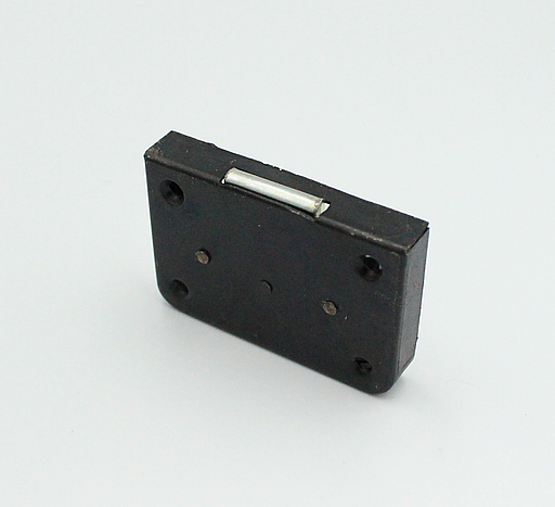 Møbellås 56x38 mm vendbar, sort metal