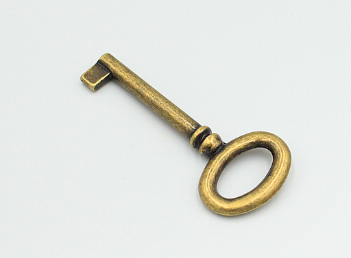 Møbelnøgle 72 mm, antik messing