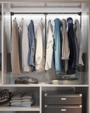 Nedtræksbøjlestang 545-700 mm, aluminium/sort plastik