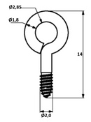 Øsken Ø2x14 mm, elgalvaniseret (10 stk)
