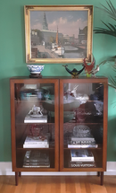 Møbelben til skabe Ø46x200 mm incl. beslag til montering, palisanderbejdset asketræ