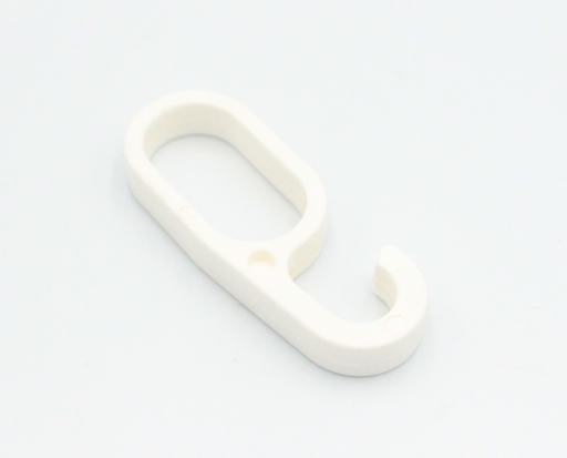 S-krog til 15x30 mm bøjlestang, hvid plastik
