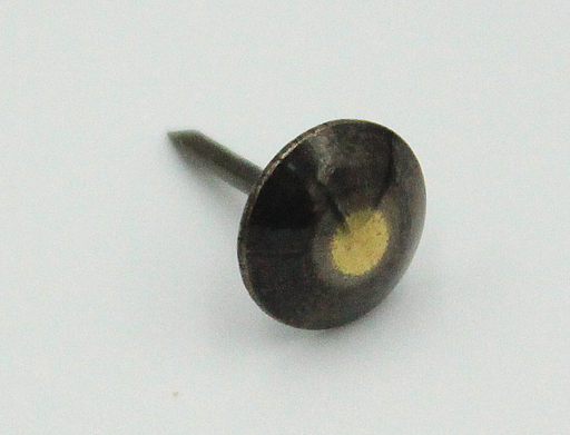 Polstersøm Ø1,4x13 mm m/Ø10 mm hoved, sort/messingfarvet (100 stk)