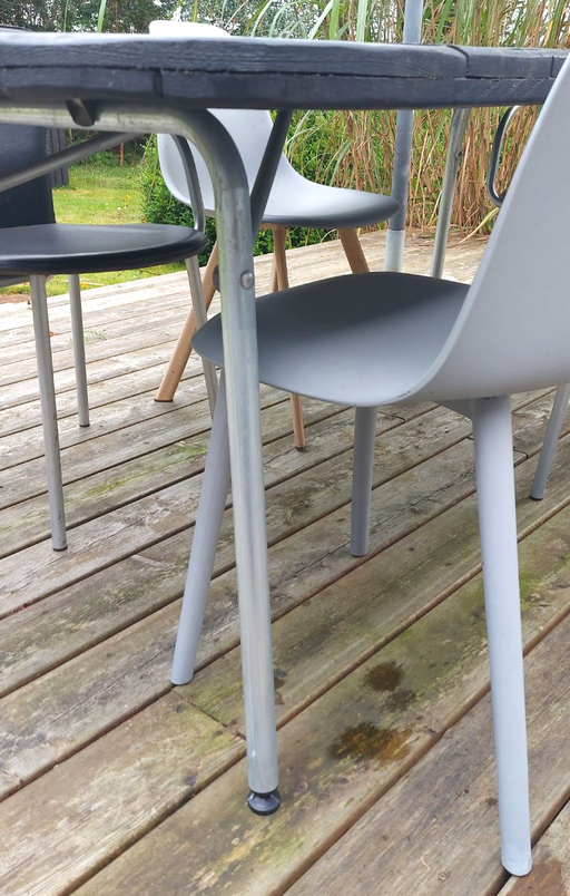 Bordstel 690 mm sammenklappelig, stål med prenox (sæt)