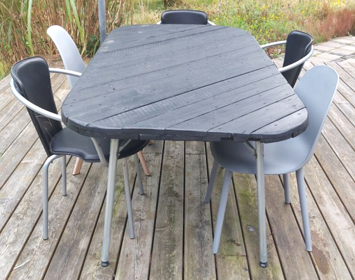 Bordstel 690 mm sammenklappelig, stål med prenox (sæt)