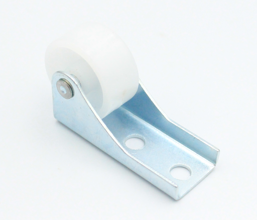 Pufrulle Ø25 mm, metal - hvid plastik
