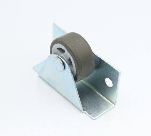 Pufrulle Ø30 mm til sidemontering, metal - gråt gummi