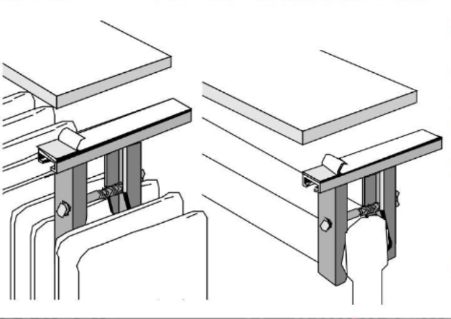 Radiatorbeslag 150 mm til støbejernsradiator, hvid metal