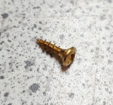 Træskrue Ø4,0x16 mm m/Ø7,5 mm linsehoved, messingbelagt (10 stk)