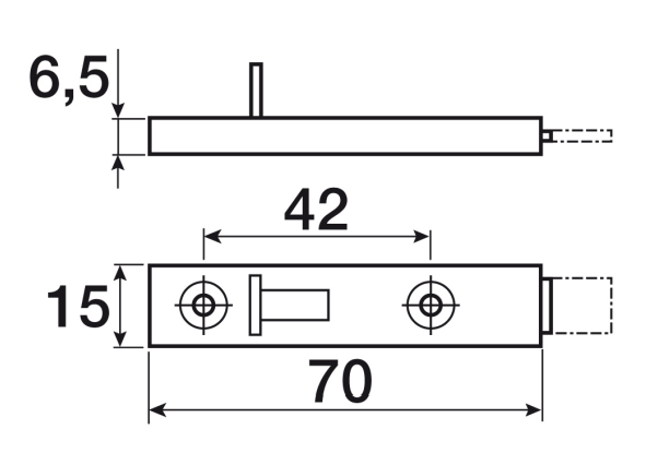 Skudrigle 70x15 mm, sortgalvaniseret