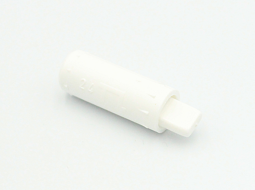 Skydedørsrigle Ø10x24 mm med fjeder - flad tap, hvid plastik