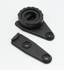 Spændebeslag 60x38 mm, sort plastik