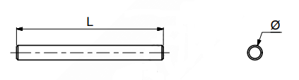 Hyldebærer stift Ø10x50 mm - til Ø10 mm hul, elgalvaniseret