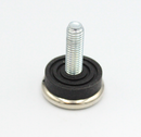 Stillefod m/fast fod til tæpper M8x25 mm, elgalvaniseret/sort plastik