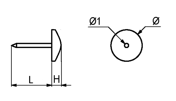 Polstersøm Ø1,4x13 mm m/Ø10 mm hoved, brun antik (100 stk)