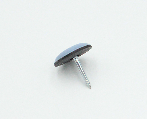 Teflonfod Ø20x5 mm med søm, grå (1 stk)