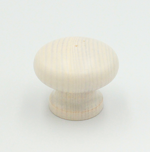 Træknop Ø34x28 mm, fyrretræ hvidtonet