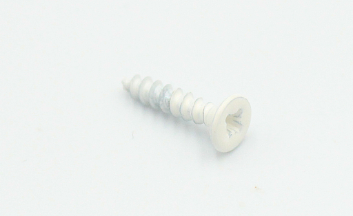 Træskrue Ø3,0x15 mm med Ø6 mm fladt hoved, hvidmalet (20 stk)