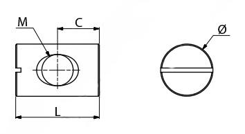 Tværbøsning M5xØ8x12 mm, elgalvaniseret