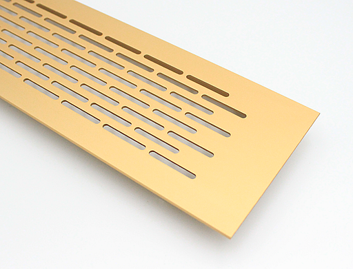 Udluftningsrist 480x80 mm, messingfarvet aluminium