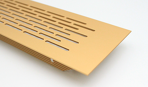 Udluftningsrist 480x80 mm, messingfarvet aluminium