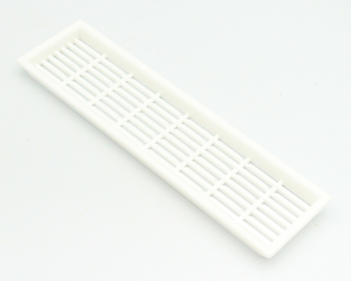 Udluftningsrist 149x40 mm, hvid plastik
