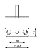 Vinduesbeslag til udskyder 44x16 mm, elgalvaniseret