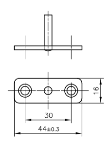 Vinduesbeslag til udskyder 44x16 mm, elgalvaniseret