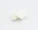 Vinkel 15x12,5x18 mm med Ø8 mm tap, hvid plastik