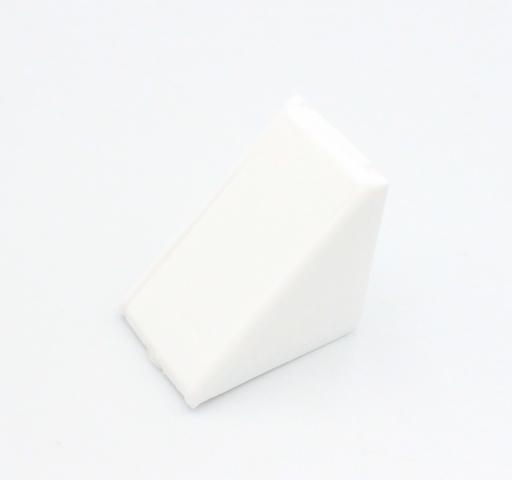 Vinkel med låg 27x27x20 mm, hvid plastik