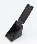 Vinkel med låg 27x27x20 mm, sort plastik