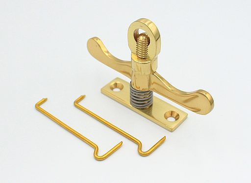 Vrider til vindue - dobbelt med 35 mm vinge incl. 2 stk slidtråd, blank messing