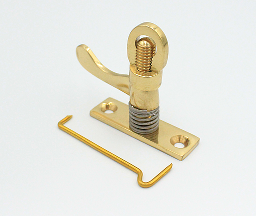 Vrider til vindue - enkelt med 35 mm vinge incl. 1 stk slidtråd, blank messing