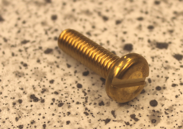 Messingbolt M6x20 mm m/Ø12 mm hoved, mat