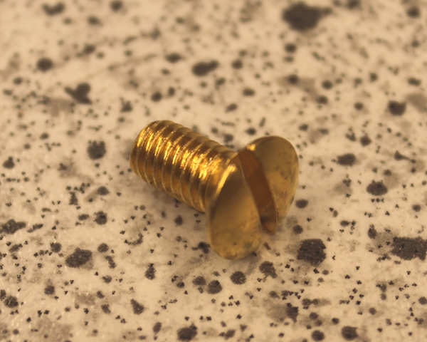 Messingbolt M6x12 mm m/Ø11 mm linsehoved, mat