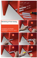 Lågeåbner "push" 89x15,5 mm m/anslagsdæmper, hvid