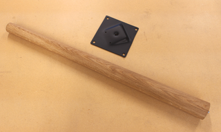 Bordben til spisebord Ø58x705 mm incl. beslag til montering, egetræ olieret (råt look)