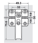 Midterhængsel til 2-delt foldelåge, metal